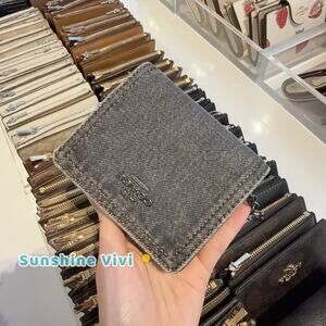 NWT Coach CAP07 Denim Snap Wallet Washed Grey